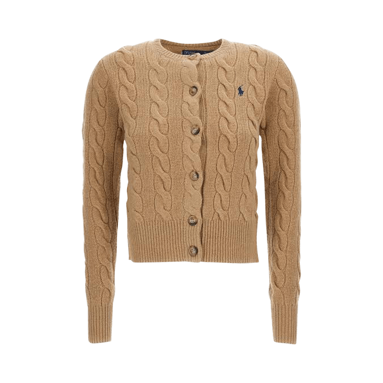 Polo Ralph Lauren Long Sleeve-Crew Neck-Cardigan-Sweater "Camel Melange"