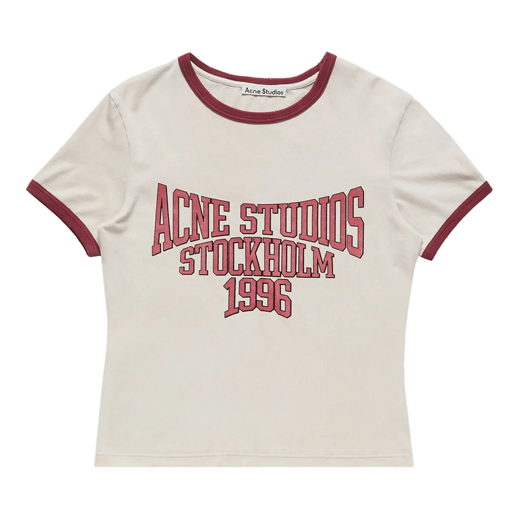 Acne Studios White/Burgundy Graphic T-Shirt "Off White/Burgundy"