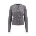 Polo Ralph Lauren Long Sleeve-Crew Neck-Cardigan-Sweater "Flannel Grey Heather"