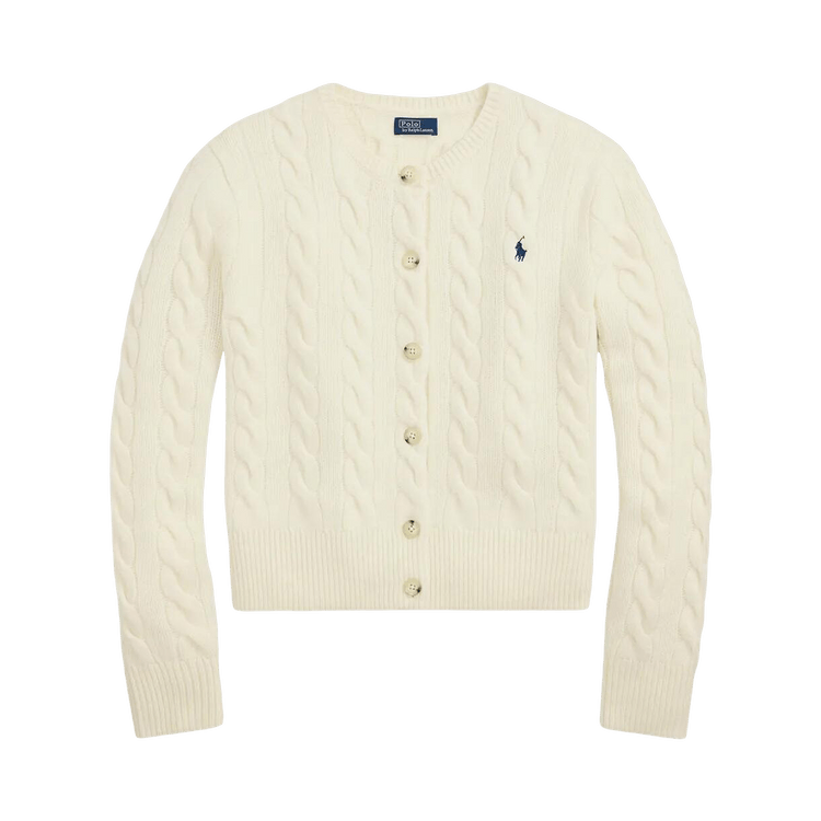 Polo Ralph Lauren Long Sleeve-Crew Neck-Cardigan-Sweater "Authentic Cream"