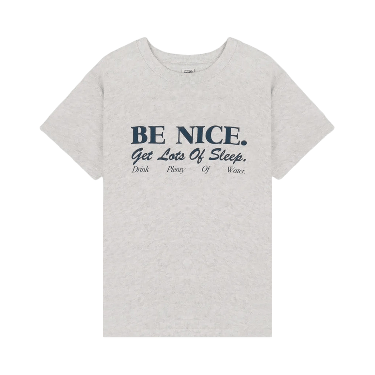 Sporty & Rich Be Nice Essential Tee "Heather Gray Light Navy"
