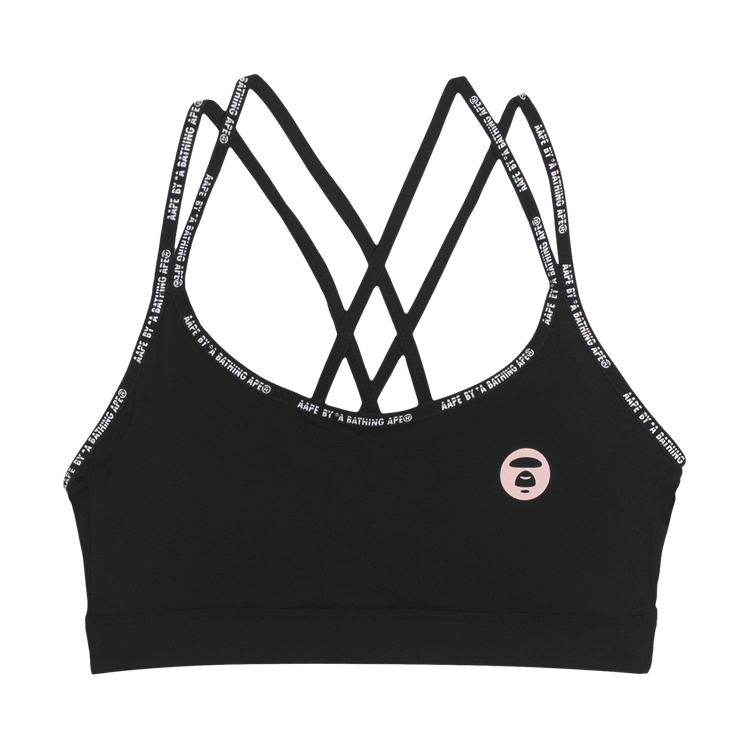 AAPE Moonface Cropped Sports Bra Top "Black"