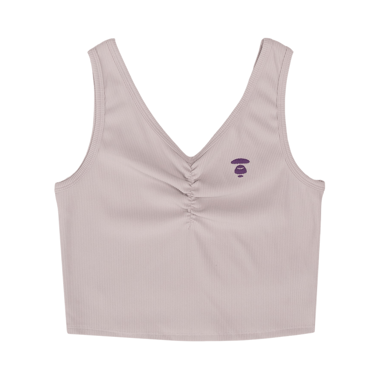 AAPE Moonface Embroidered Cropped Tank Top "Beige/Light"