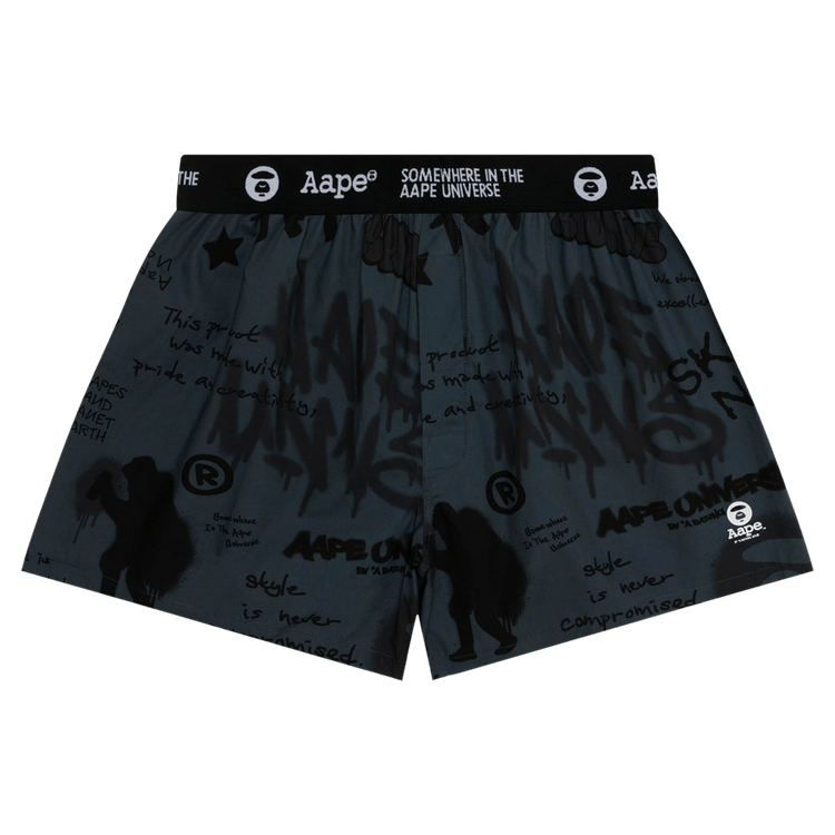 AAPE Graffiti Print Boxers "Grey"