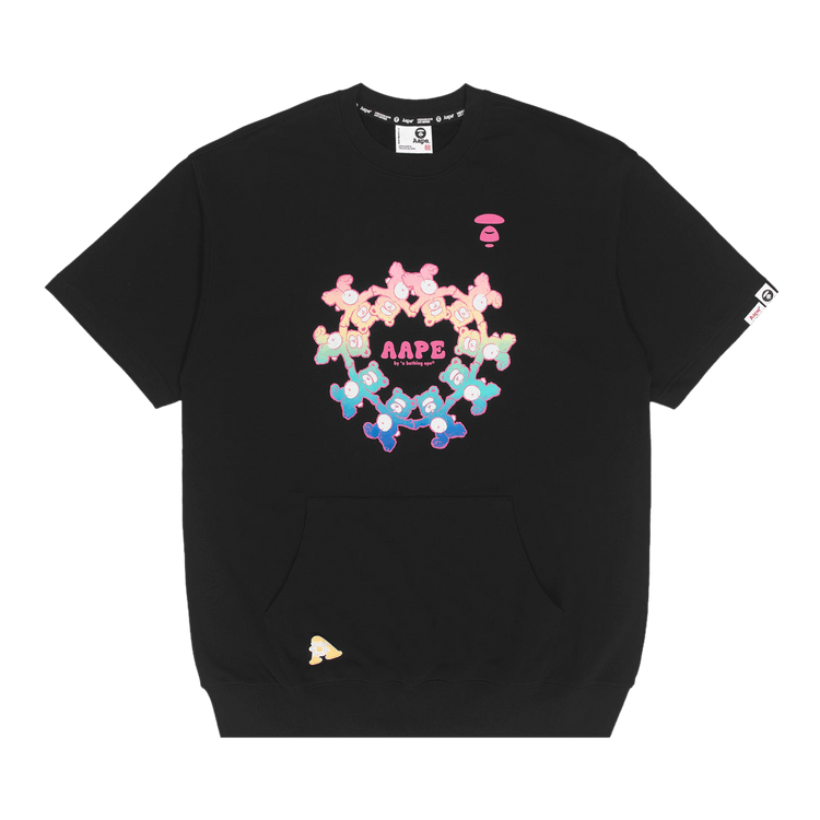 AAPE Moonface Bear Graphic Sweat Dress "Black"