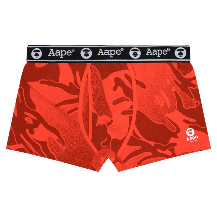AAPE Moonface Logo Camo Boxer Briefs "Orange/Dark"