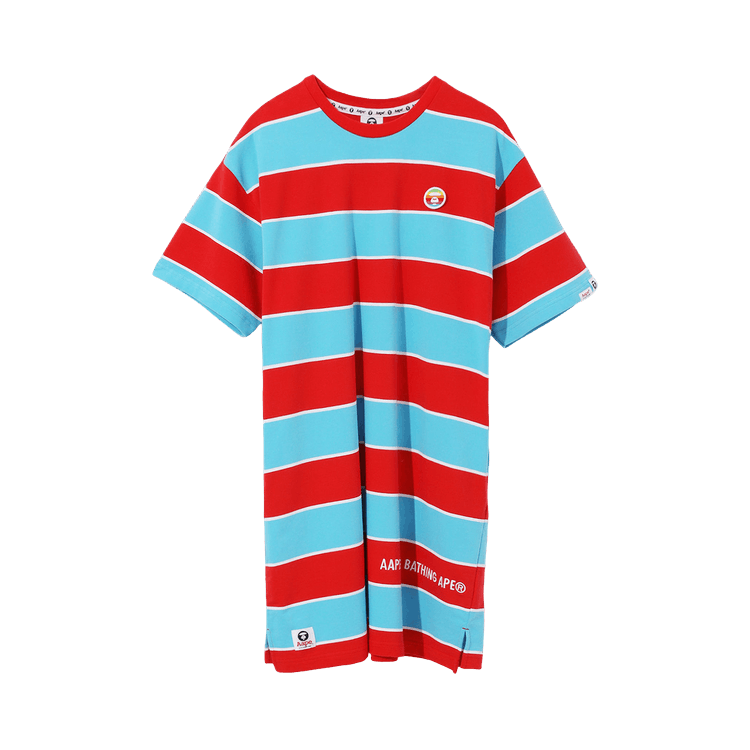 AAPE Moonface Bold Stripe t-Shirt Dress "Blue/Red"