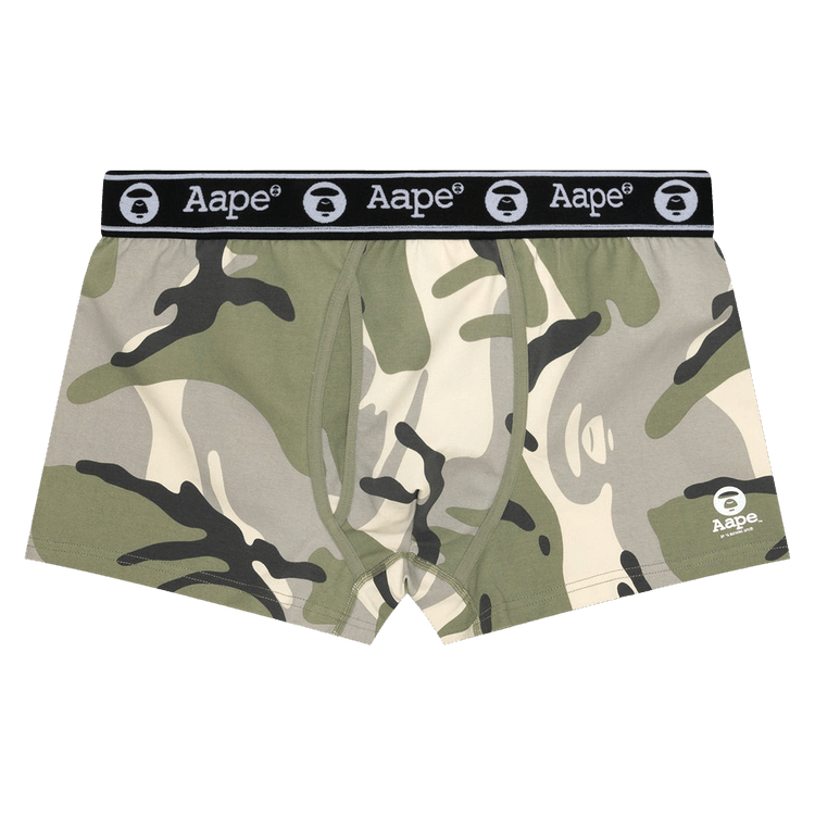 AAPE Moonface Logo Camo Boxer Briefs "Khaki/Beige"