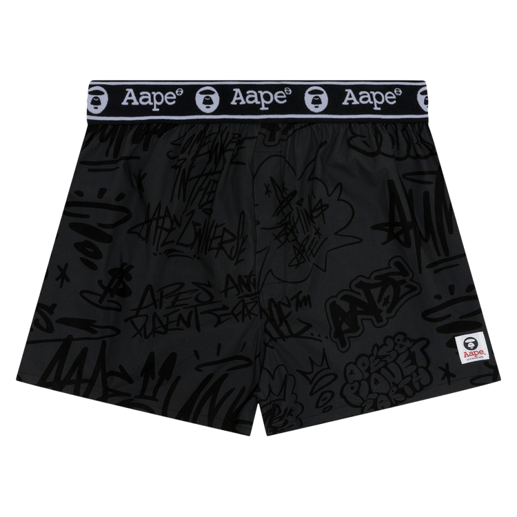 AAPE Moonface Graffiti Boxers "Grey/Black"