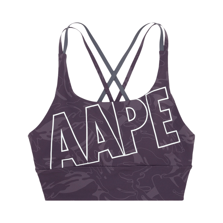 AAPE Moonface Camo Printed Sports Bra "Purple/Multi"
