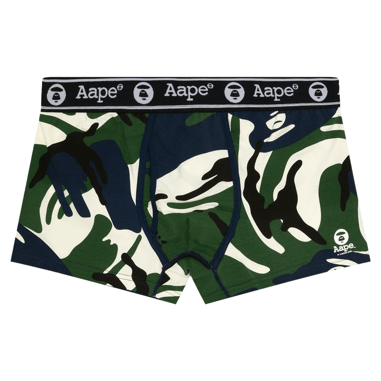 AAPE Moonface Logo Camo Boxer Briefs "Navy/Green"