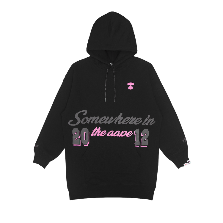AAPE Moonface Printed Hoodie Dress "Black"