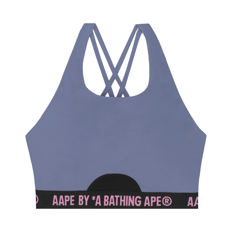 AAPE Moonface Logo Hem Bra Top "Blue/Dark"