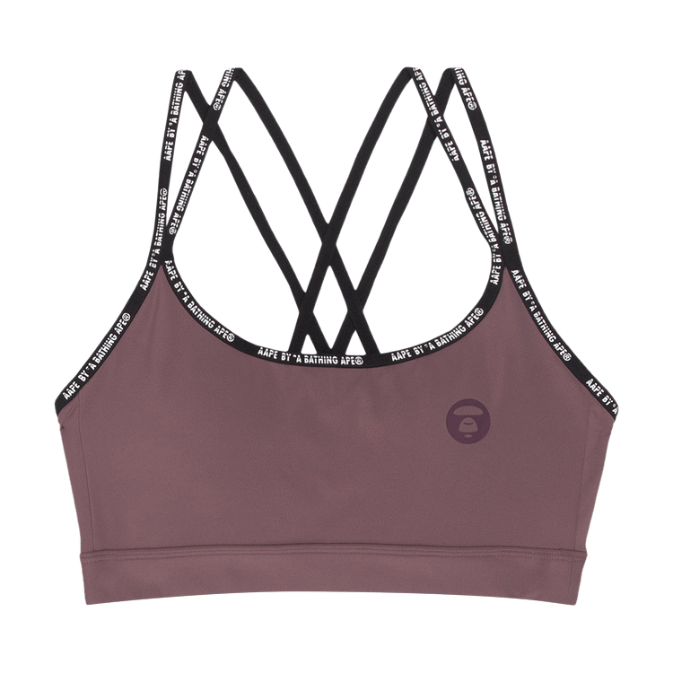AAPE Moonface Cropped Sports Bra Top "Brown/Dark"
