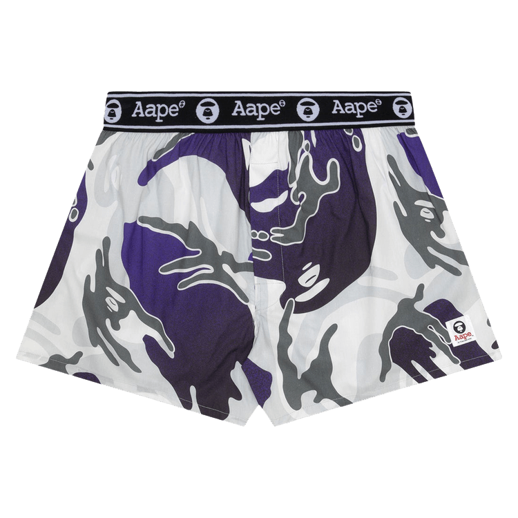 AAPE Moonface Patch Camo Boxers "White/Purple"