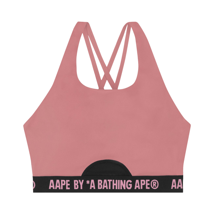 AAPE Moonface Logo Hem Bra Top "Pink"