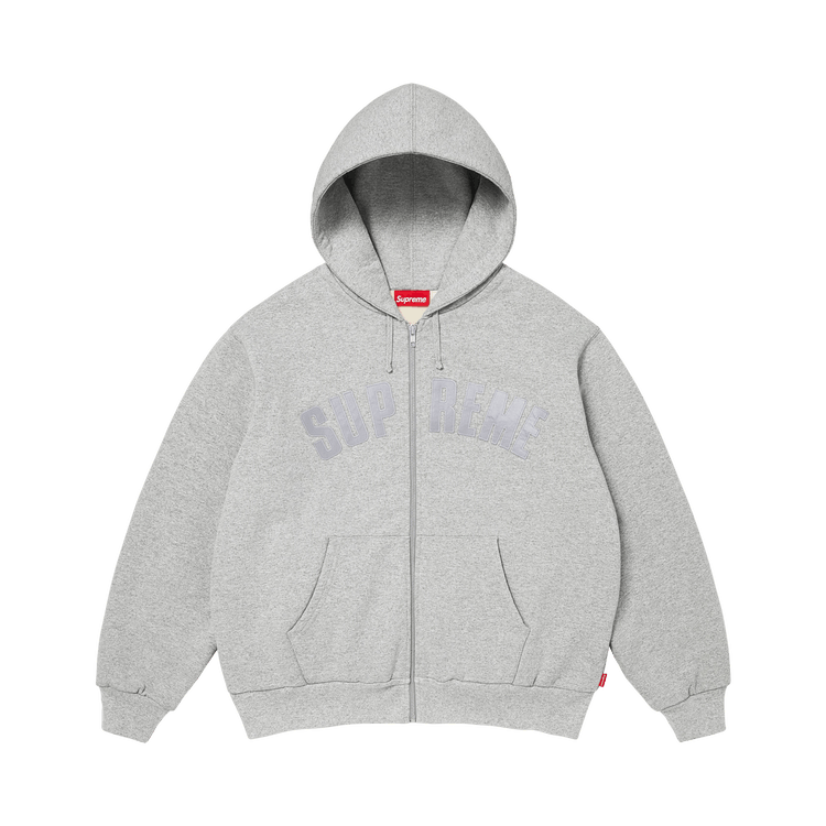 Supreme Arc Thermal Lined Zip Up Hooded Sweatshirt "Heather Grey"