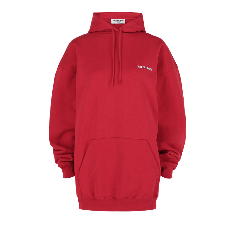 Balenciaga Medium Fit Logo Hoodie "Raspberry White"
