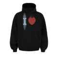 Balenciaga "I Love " Graphic Hoodie "Washed Black White"