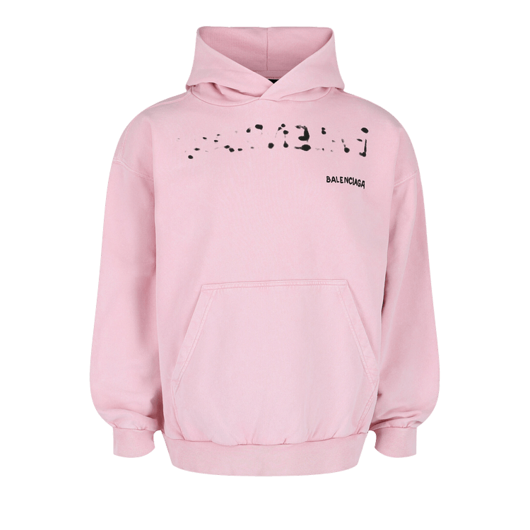 Balenciaga Hand-Drawn Medium Fit Hoodie "Faded Pink Black"