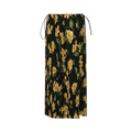 Balenciaga Floral Pleated Drawstring Skirt "Black Yellow"