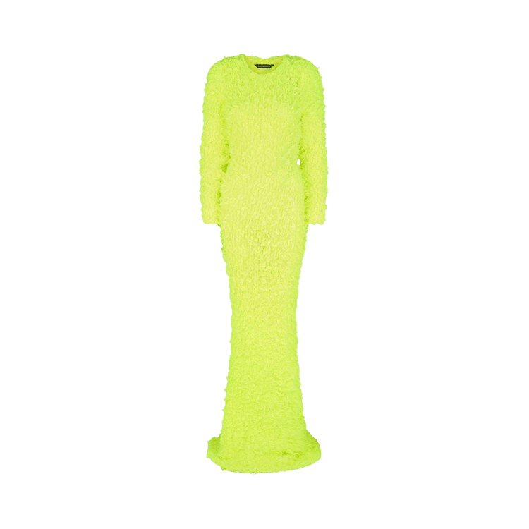 Balenciaga Fluffy Maxi Dress "Fluo Yellow"