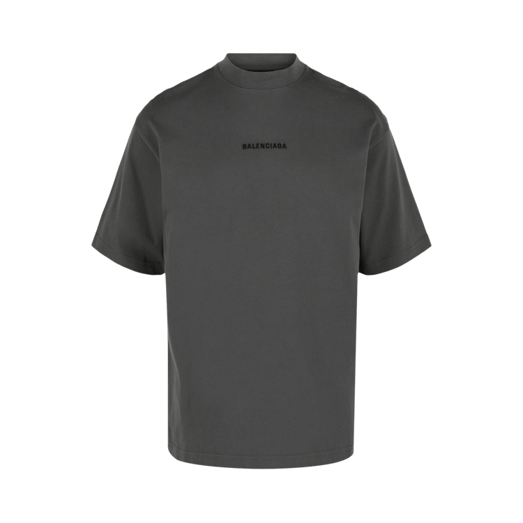 Balenciaga Embroidered Logo T-Shirt "Smoked Grey Black"