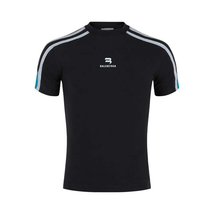 Balenciaga Sporty B Embroidered T-Shirt "Marine Blue Emerald White"