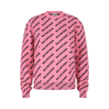 Balenciaga Allover Logo Cropped Sweater "Pink Black"