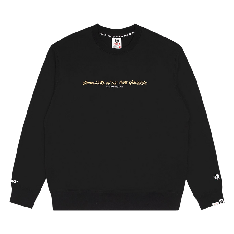 AAPE Moonface Drip Graphic Sweatshirt "Black"