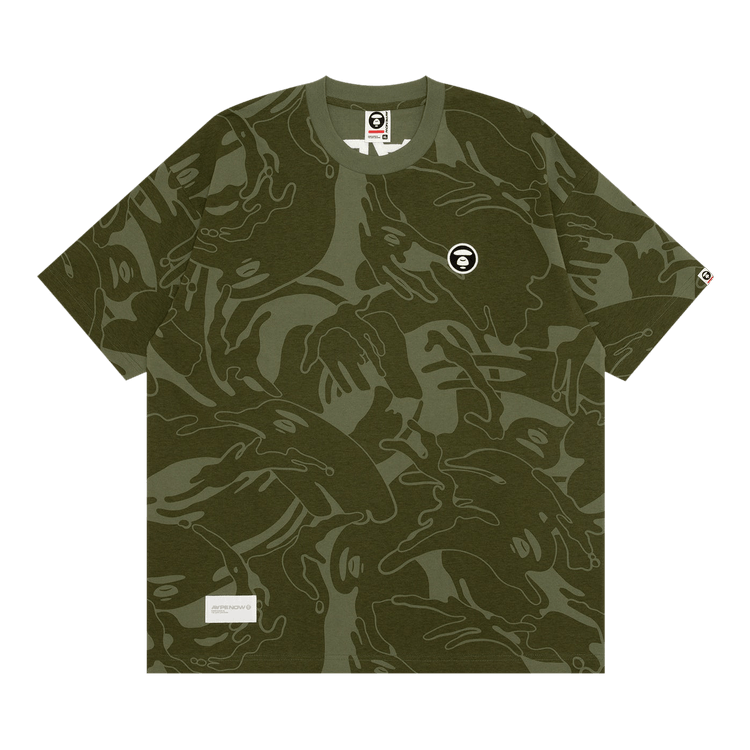 AAPE Moonface Embroidered Camo Tee "Khaki/Multi"