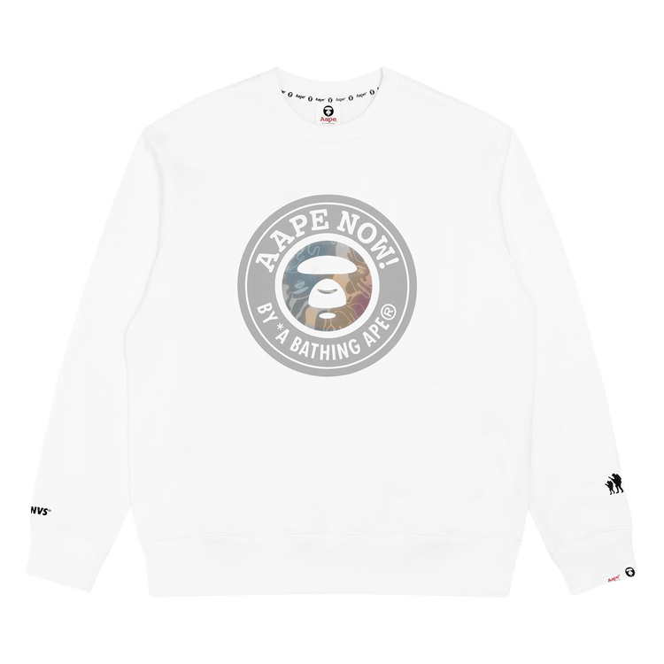 AAPE Moonface Graphic Relaxed Sweatshirt "White"