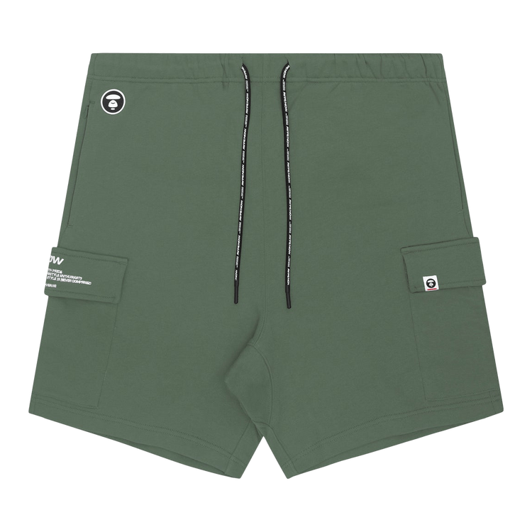 AAPE Moonface Drawstring Sweat Shorts "Khaki"