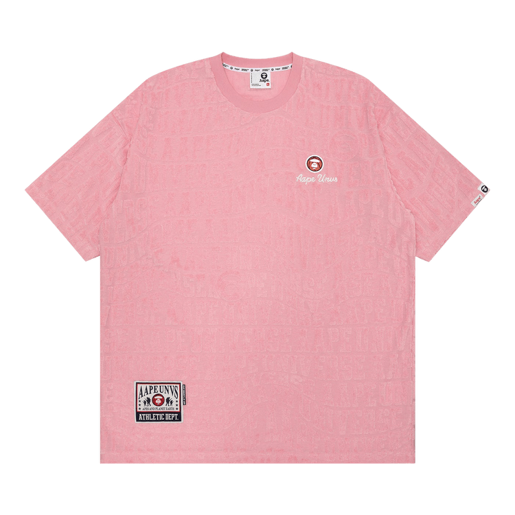 AAPE Moonface Patch Jacquard Terry Tee "Pink"
