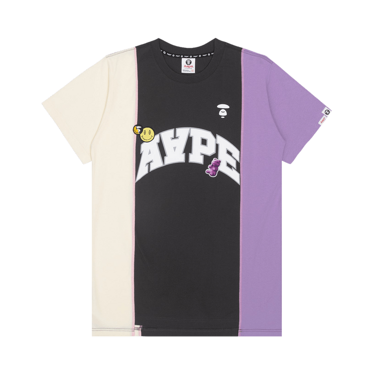 AAPE Moonface Spliced Tee "Grey/Dark"