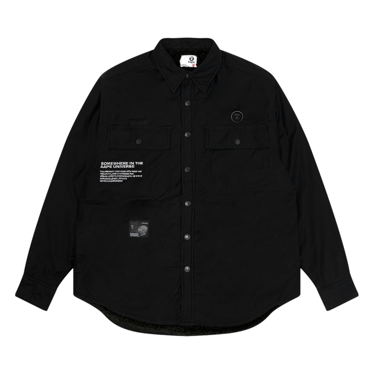 AAPE Moonface Patch Shirt Jacket "Black"