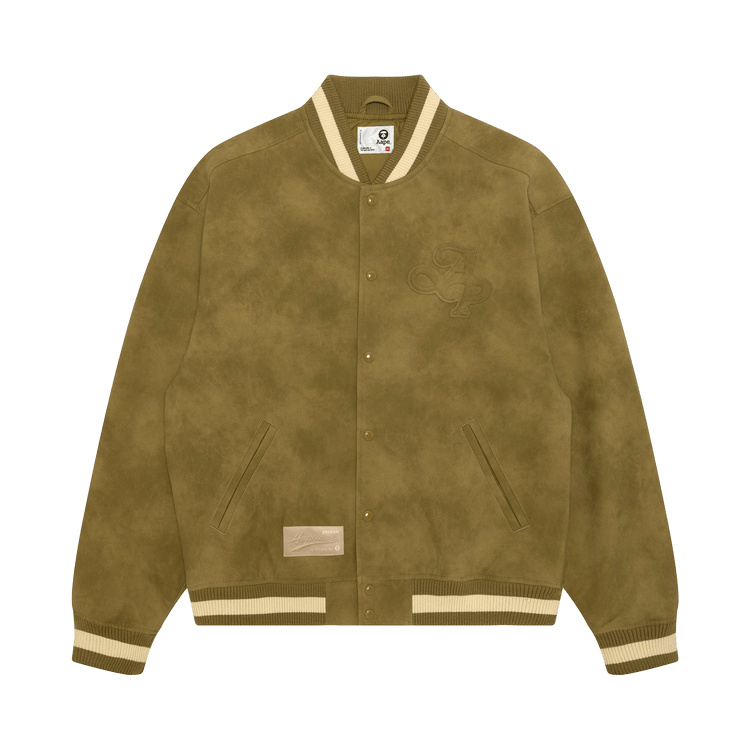 AAPE Unvs Varsity Jacket "Khaki/Yellow"
