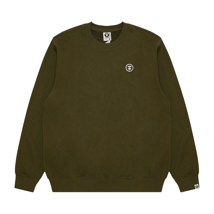 AAPE Now Moonface Crewneck Sweater "Khaki"