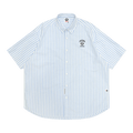 AAPE Now Moonface Logo Stripe Short Sleeve Shirt "Blue/Yellow"