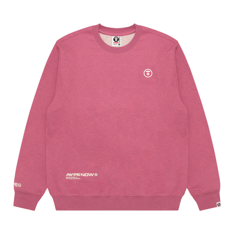 AAPE Now Moonface Logo Sweatshirt "Pink/Heather"