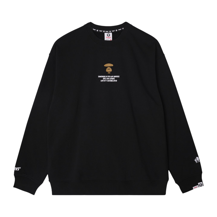 AAPE Moonface Printed Sweatshirt "Black"