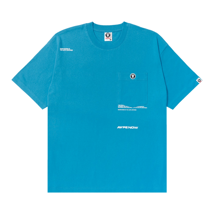 AAPE Moonface Chest Pocket Tee "Blue/Yellow"