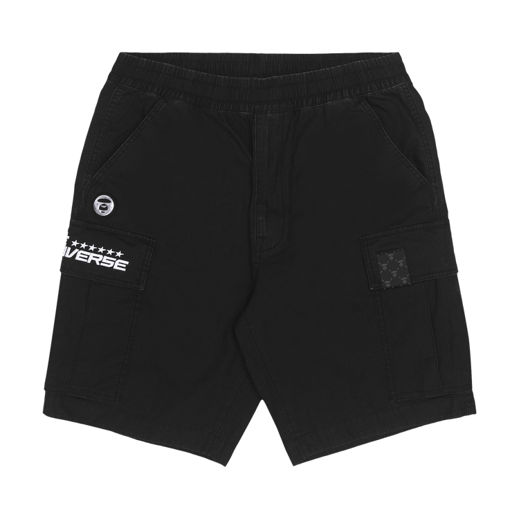 AAPE Moonface Patch Cargo Shorts "Black"