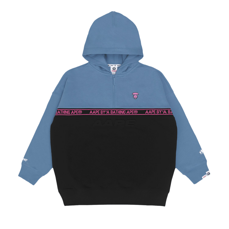 AAPE Moonface Panelled Half-Zip Hoodie "Black"