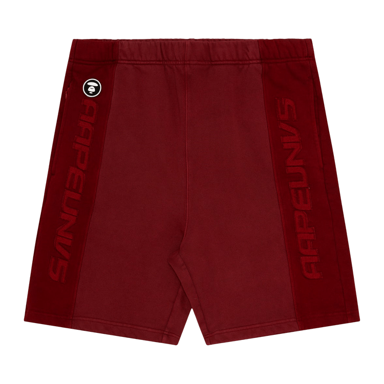 AAPE Moonface Embroide Sweat Shorts "Red"
