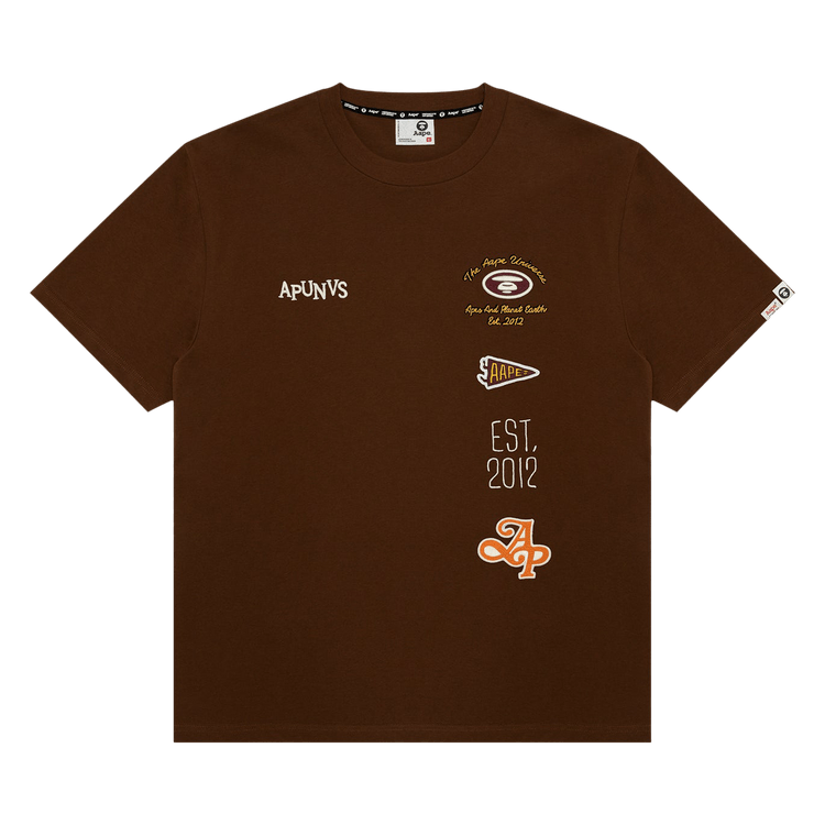 AAPE Unvs Multi-Logo Tee "Brown"