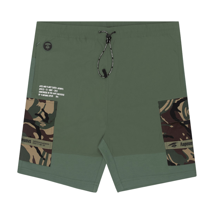 AAPE Moonface Printed Sweat Shorts "Khaki"