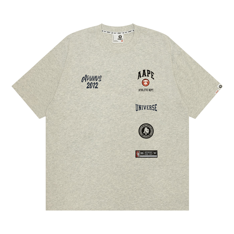 AAPE Moonface Logo Tee "White/Heather"