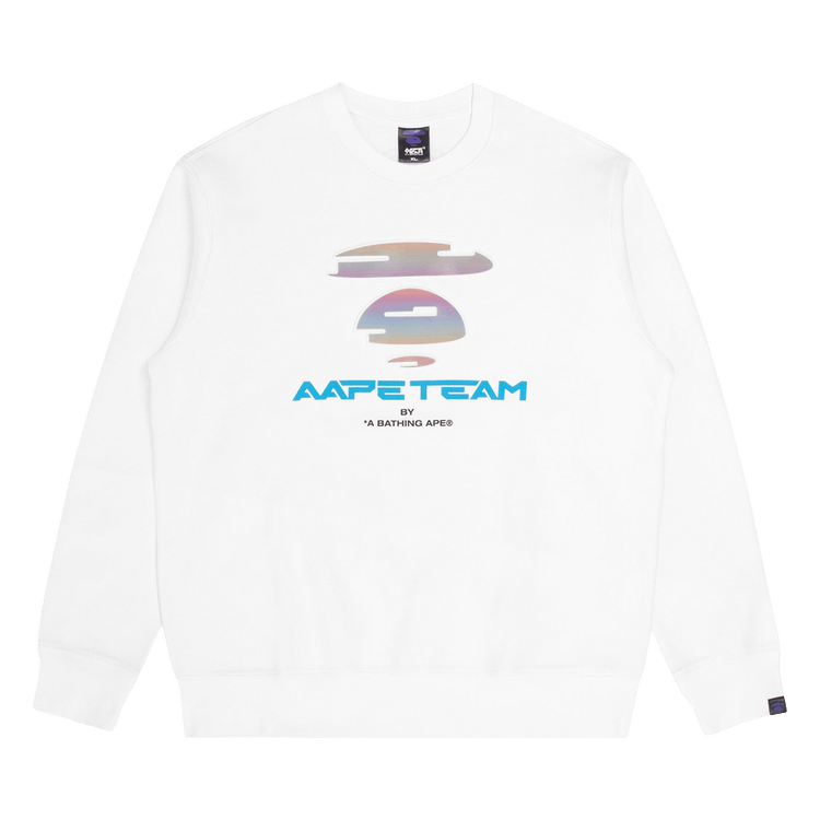 AAPE Moonface Gradient Graphic Sweatshirt "White"