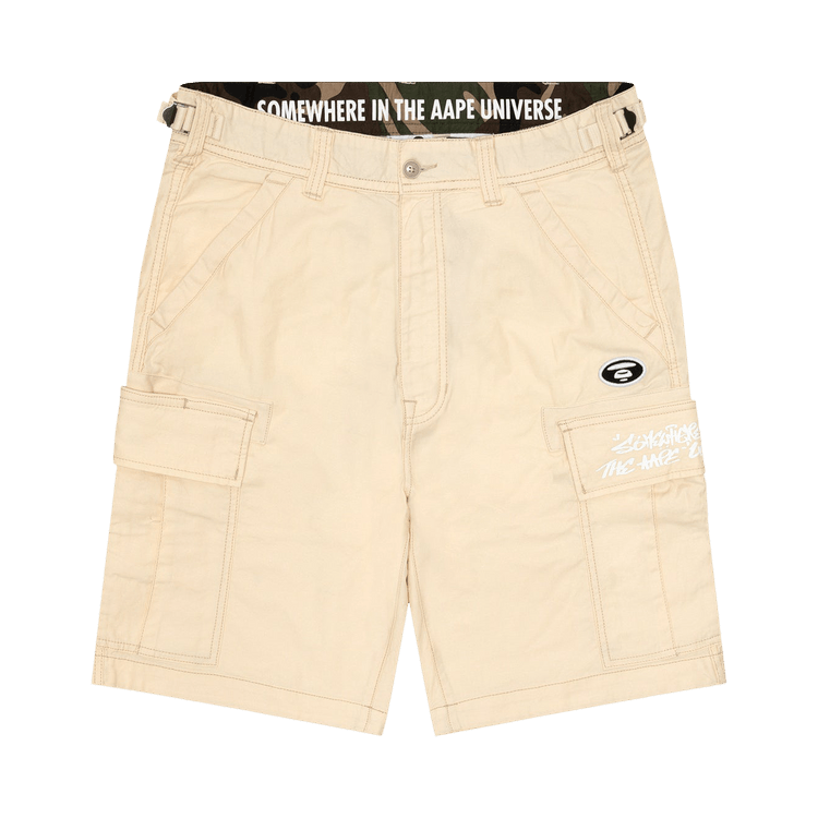 AAPE Moonface Cargo Shorts "Ivory/Beige"